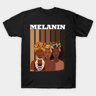 Melanin Afro Queens Black Pride T-Shirt